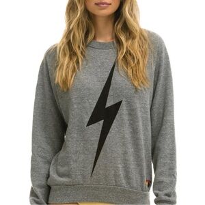 ⚡️ Aviator Nation ⚡️BOLT CREW NECK SWEATSHIRT - HEATHER GREY Size Large